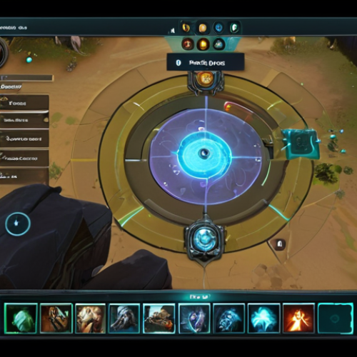 Home 17 **A highly focused Dota 2 player in the midst of an intense competitive match, surrounded by an ultra-modern, transparent holographic user interface. The UI elements, such as the minimap, top-bar, and item shop, are depicted as clear, concise, and glowing, seamlessly integrated into their field of vision, emphasizing rapid decision-making and peak efficiency. The scene should convey a sense of a streamlined, intuitive experience, with the player's hands swiftly navigating the controls, reflecting the refined UI's impact on muscle memory and strategic execution. Sci-fi, clean aesthetics.**
