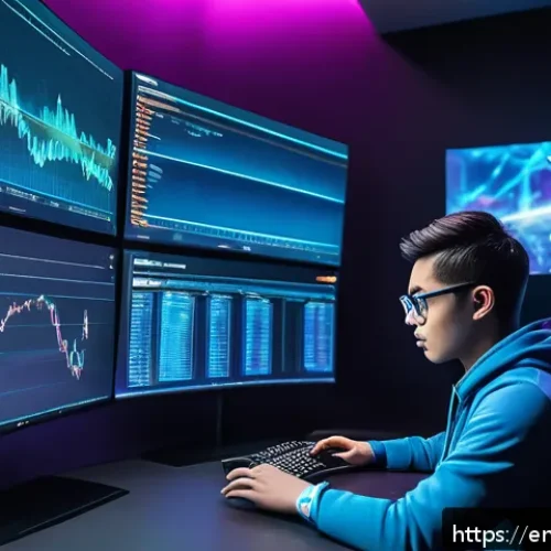 도타2 게임 분석 소프트웨어 - A futuristic esports analyst room showcasing multiple large holographic screens displaying detailed ...